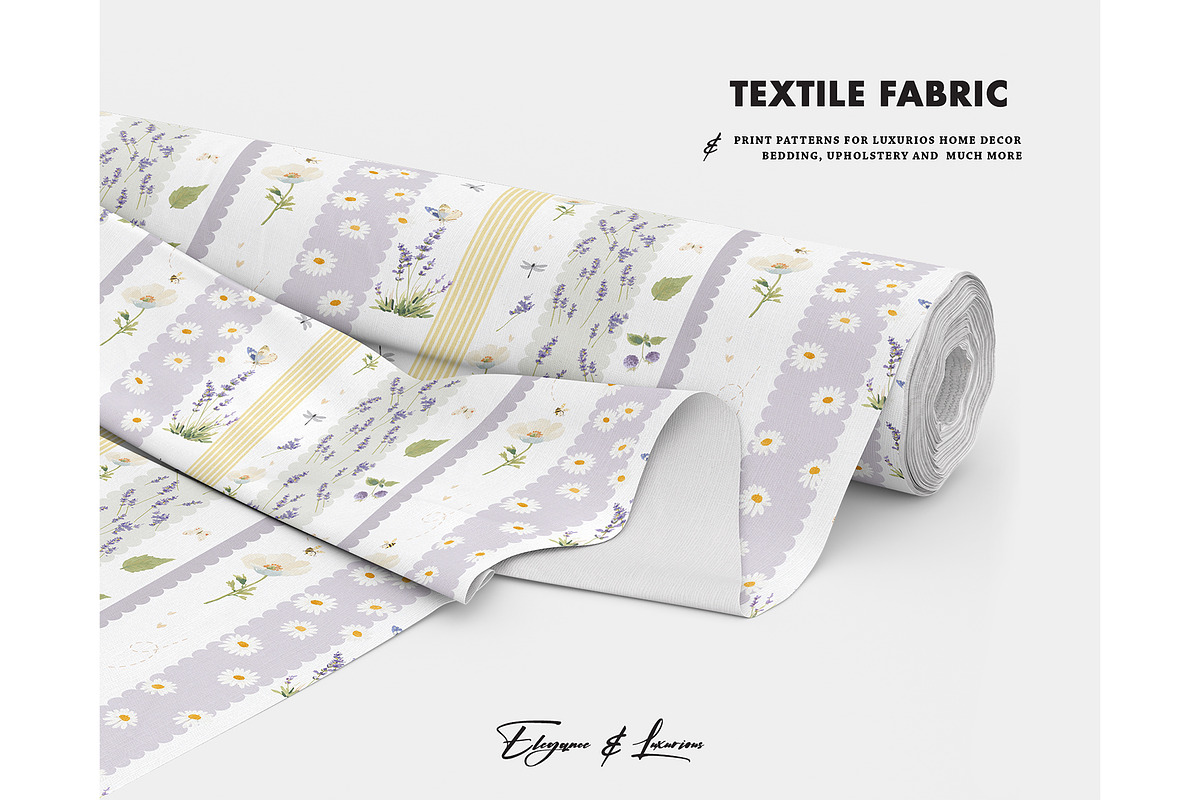 Lavender Daisy Flower Meadow pattern, a Pattern Graphic by Milatoo (Photo 2 of 3)