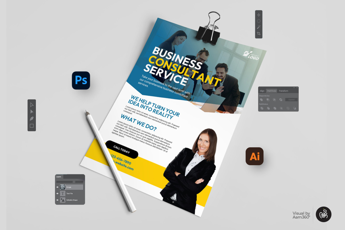 Business Consultant Flyer Template, a Flyer Template by Aam360 (Photo 3 of 3)
