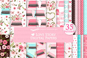 Love Typewriter Pink and Light Blue, an Illustration by Mia's Graphic Design (Thumbnail 6 of 9)