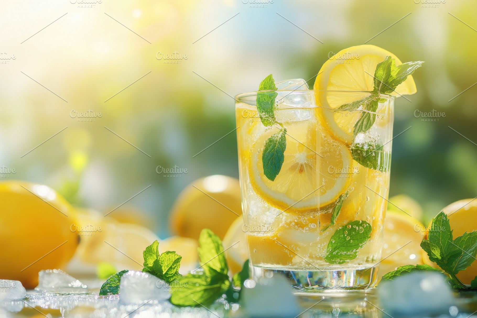 Refreshing mint lemonade with lemon, a Photo by Iftikhar Alam