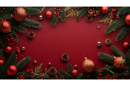 Elegant Christmas composition on a, an Illustration by Sergey Kotenev