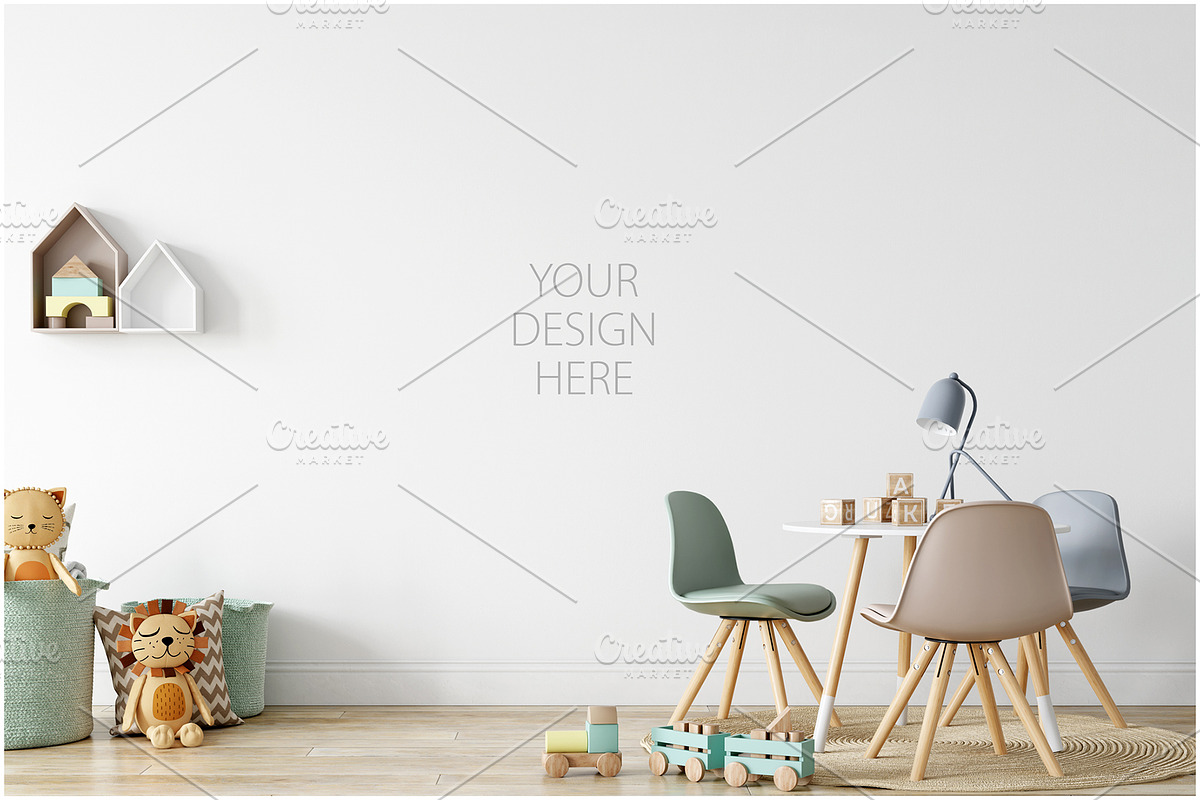 Kids Frames & Wall Mockup Bundle - 5, a Print Template by Yuri-U (Photo 9 of 32)