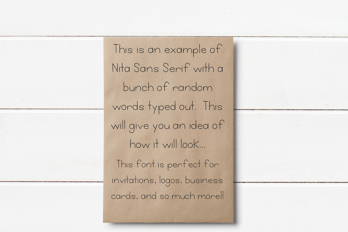 Nita - a Sans Serif Font preview 4