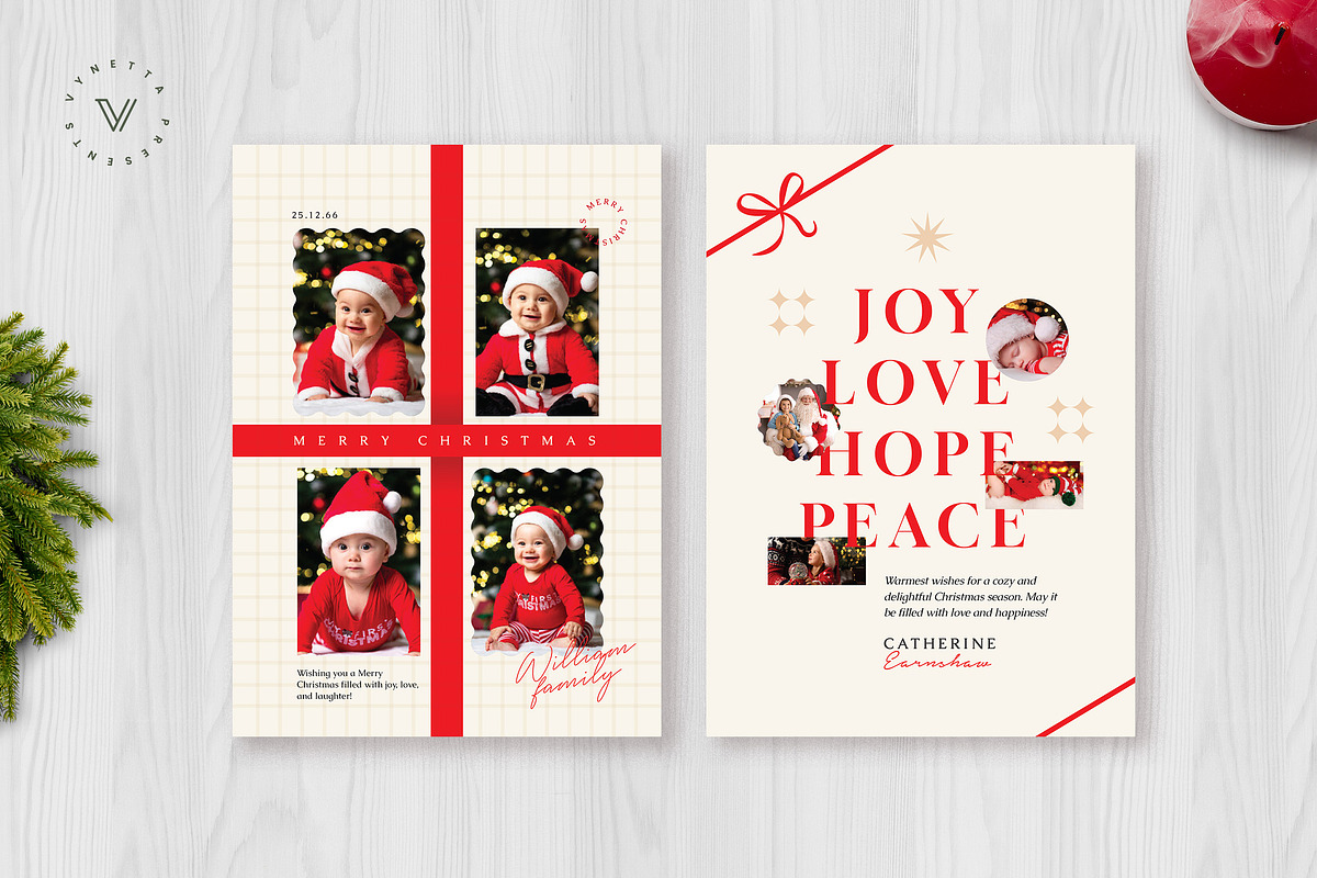 Elegant Modern Christmas Photo Card, a Card Template by Vynetta (Photo 4 of 5)