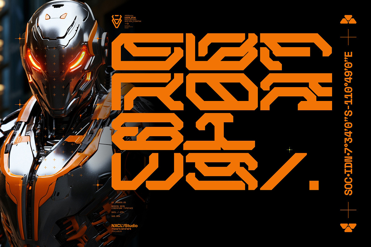 NCL GESROB - Cyberpunk Font, a Sans Serif Font by Enxyclo Studio (Photo 4 of 14)