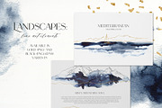 Deep blue watercolor backgrounds, a Texture Graphic by Yuliya Derbisheva (Thumbnail 3 of 14)