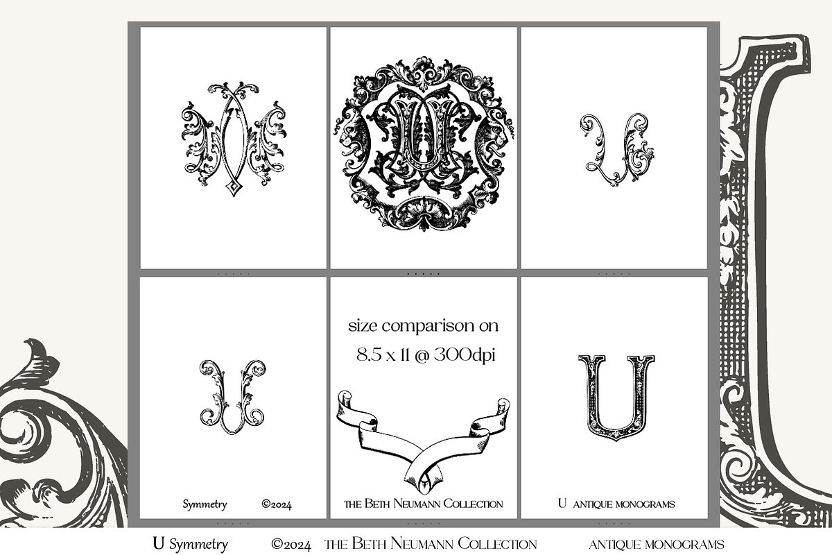 Antique Vintage Monogram Initial U, an Object Graphic by Antique Monograms (Photo 3 of 4)