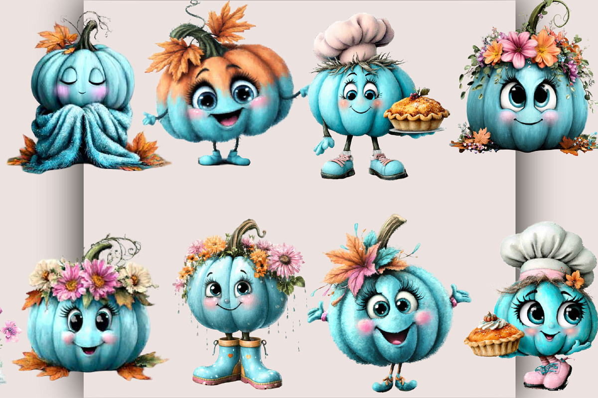 Whimsical Fall Pumpkin Clipart, a Seasonal Illustration by SVGArt (Photo 2 of 5)