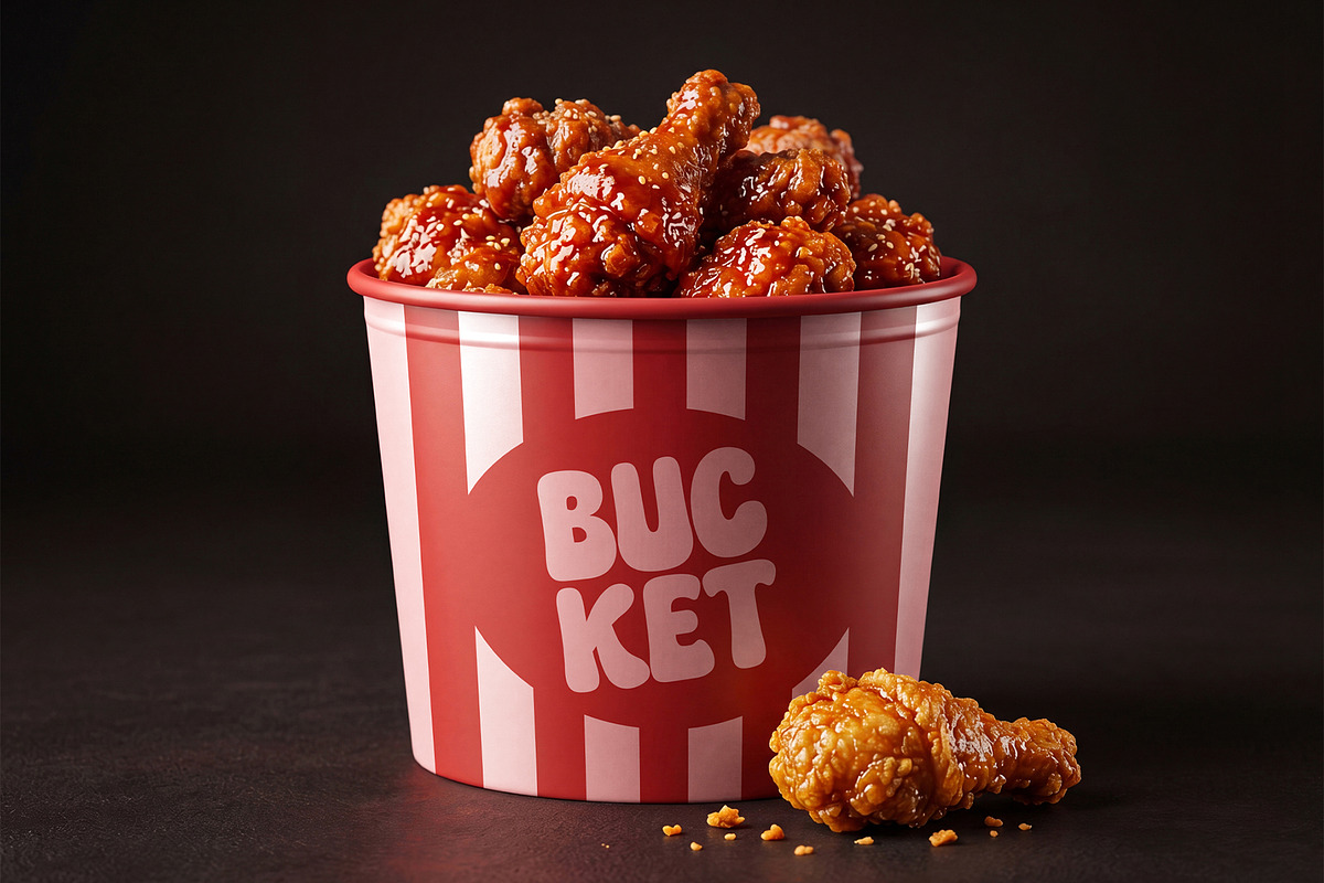 Fried Chicken Bucket Mockup, a Packaging Mockup by graphypix (Photo 1 of 4)