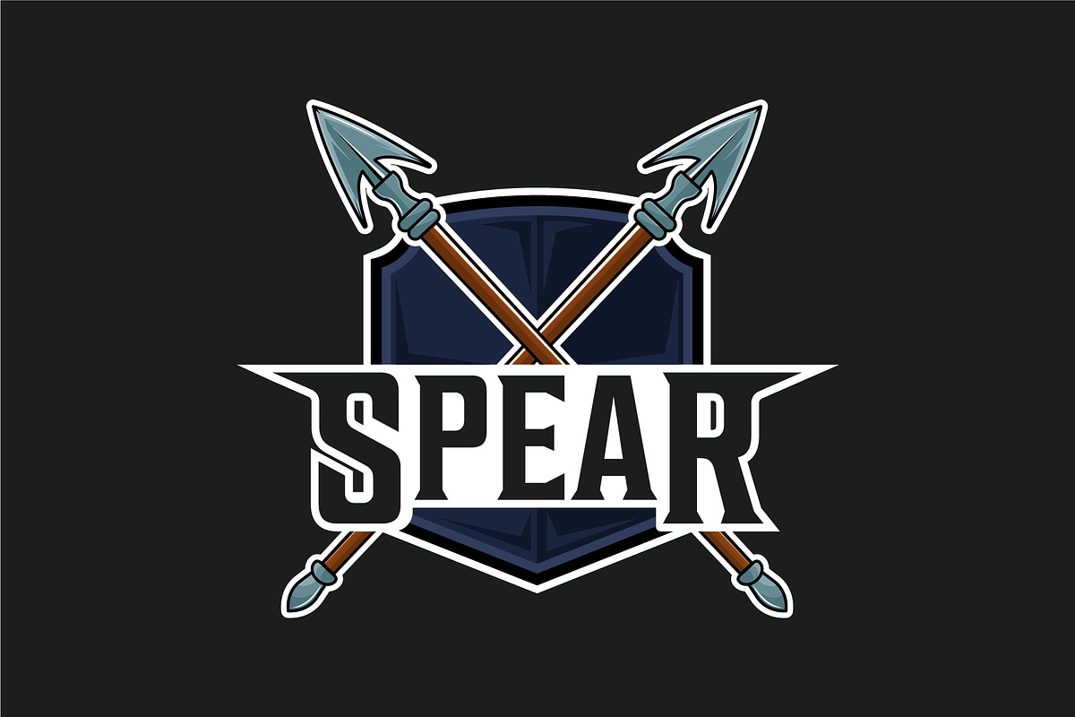 cross spear logo vector color design