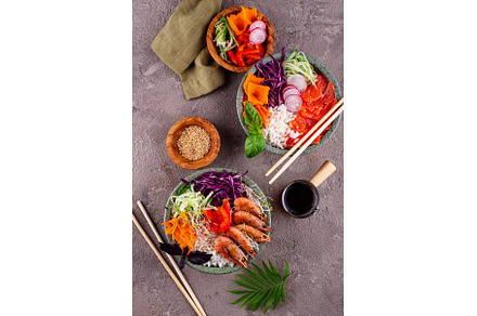 Hawaiian poke bowl with salmon and, a Food & Drink Photo by Yulia Furman
