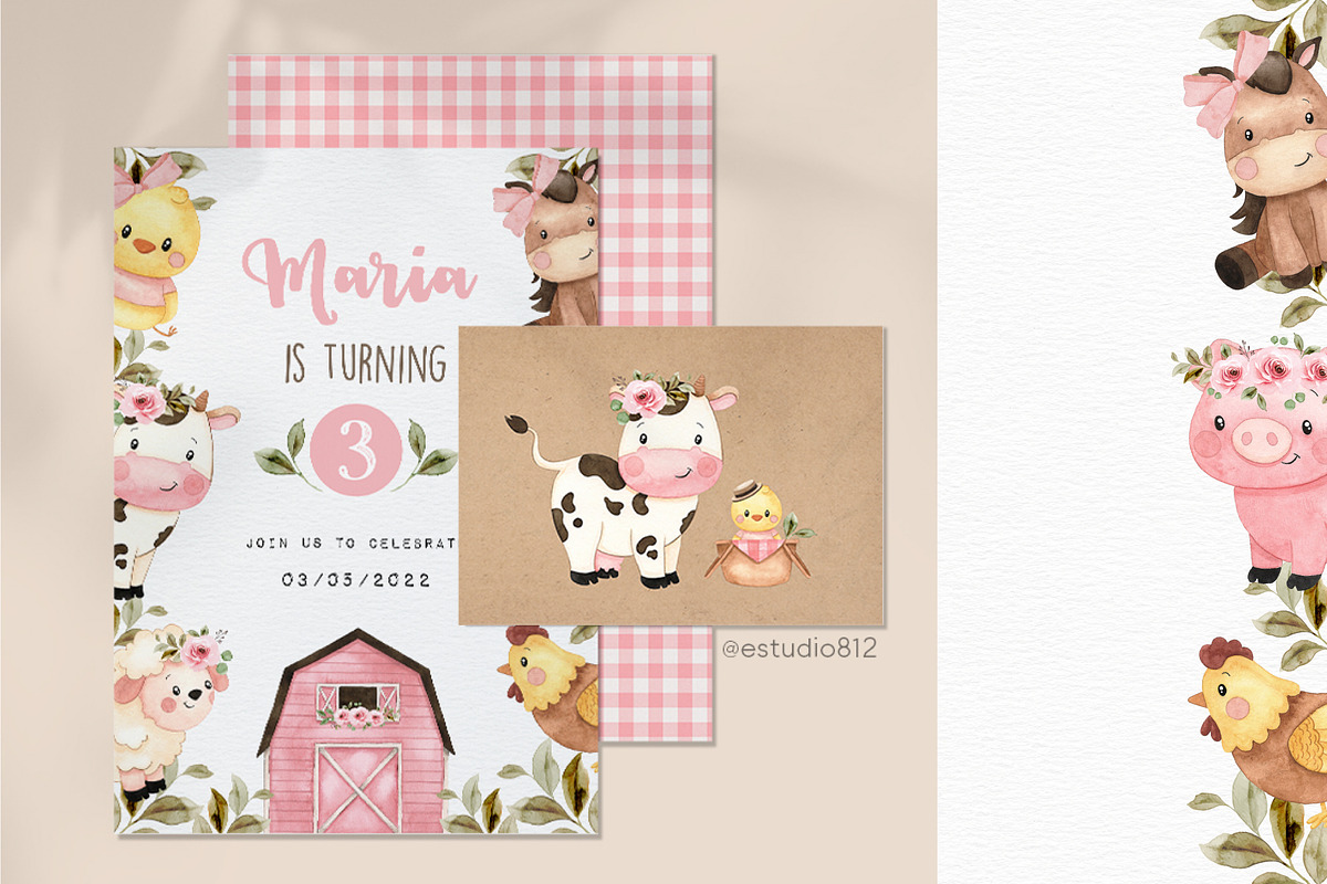 Cute Farm - Candy Color, an Animal Illustration by Estudio 812 (Photo 4 of 7)