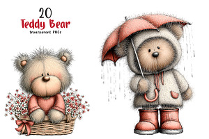 Teddy Bear Nursery Clipart, a Transportation Illustration by SinaCreation