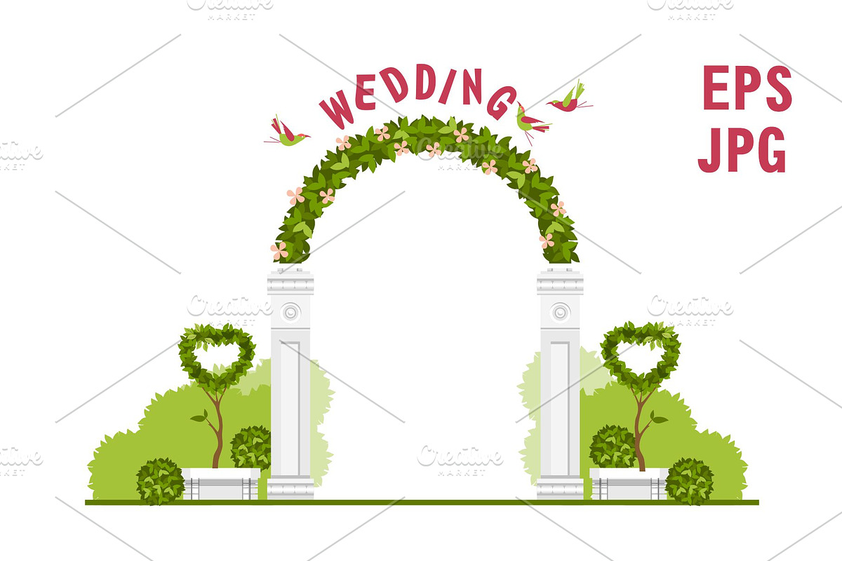 wedding arch vector, a Background Graphic by alena.sipilova
