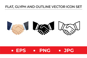 Handshake Icons Vector Color Black, an Outline Icon by Artonix