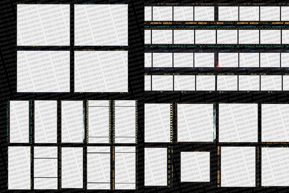 Film Borders & Frames Mega Bundle, a Texture Graphic by dbdslondon (Photo 6 of 9)