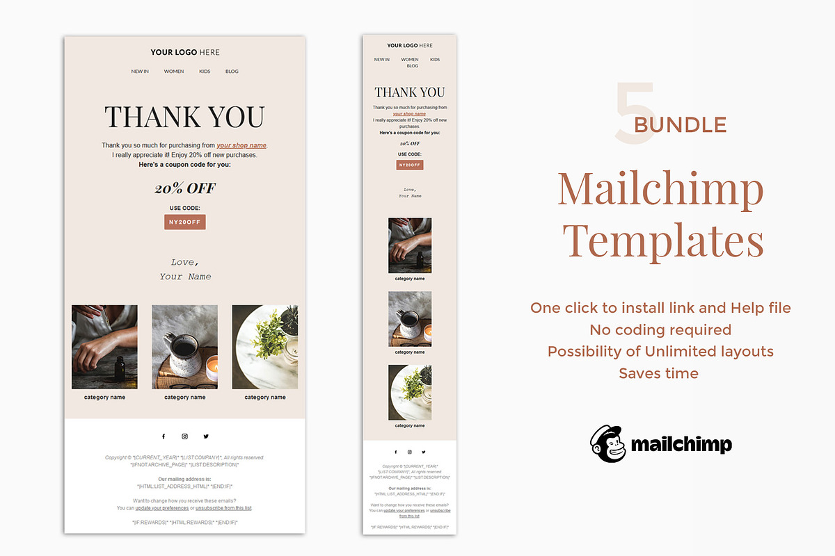 5 Mailchimp Email Templates, an Email Template by Kala and Hansuja Studio (Photo 7 of 7)