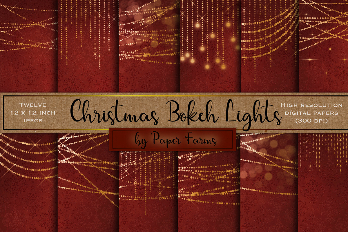 Christmas lights backgrounds, a Pattern Graphic by Paper Farms (Photo 1 of 2)