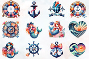 Navy Valentine Sublimation Clipart, an Illustration by RobertsArt (Thumbnail 2 of 7)