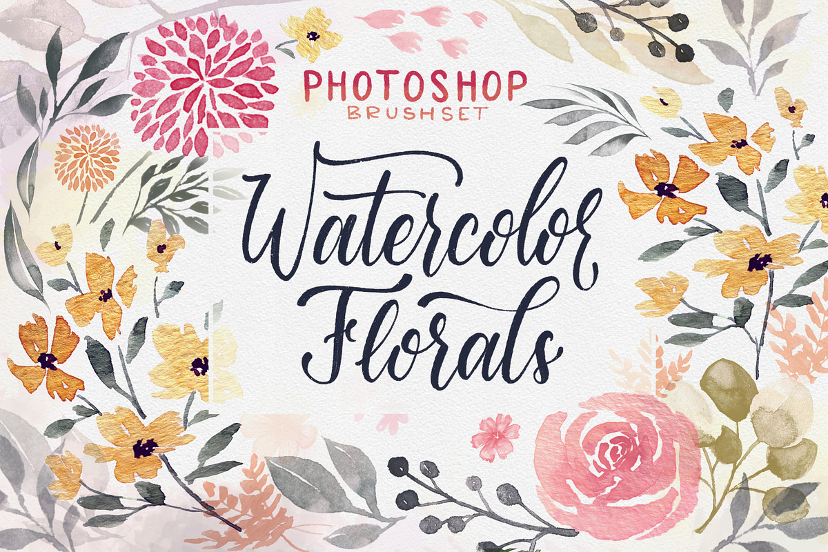Watercolor Florals for Photoshop, a Brush Add-On by buntegalerie (Photo 1 of 3)