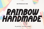 Rainbow Handmade | Script Font, a Script Font by Scratchones (Thumbnail 1 of 8)