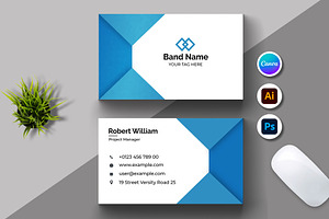 Blue Color Business Card