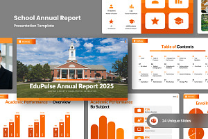 School Annual Report PowerPoint, a Presentation Template by twinstd