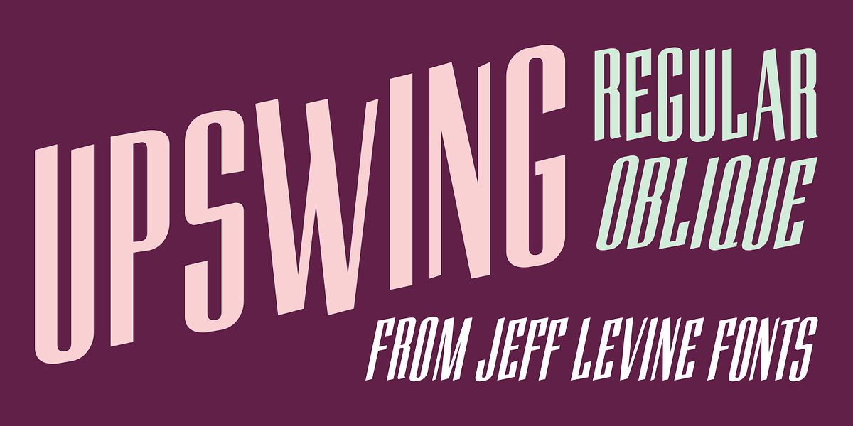 Upswing JNL, a Sans Serif Font by Jeff Levine Fonts (Photo 1 of 5)