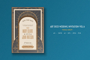 Art Deco Wedding Invitation Vol.4