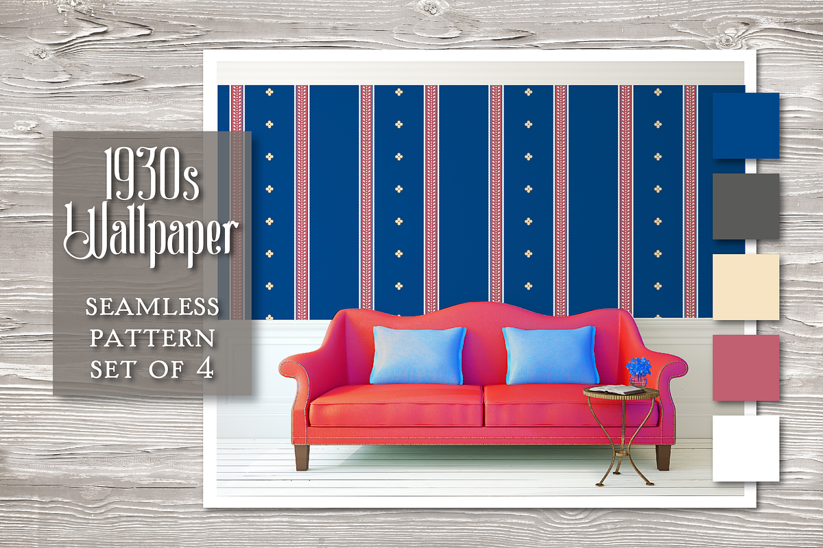 Vintage Seamless Pattern Navy/Spice, a Pattern Graphic by Barbara's iCandy (Photo 6 of 7)