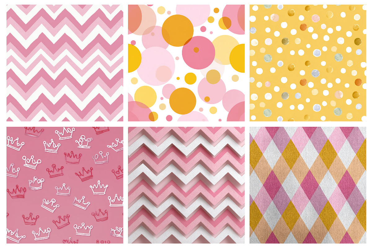 Princess in Roses Digital Papers., a Pattern Graphic by CitraGraphics (Photo 2 of 5)