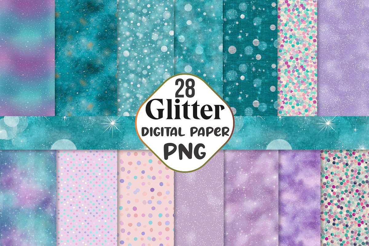 Pastel Ombre Glitter Star Digital, an Illustration by CraftArtStudio (Photo 1 of 3)