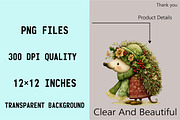 Funny Christmas Hedgehog Clipart, an Illustration by SVGArt (Thumbnail 3 of 8)