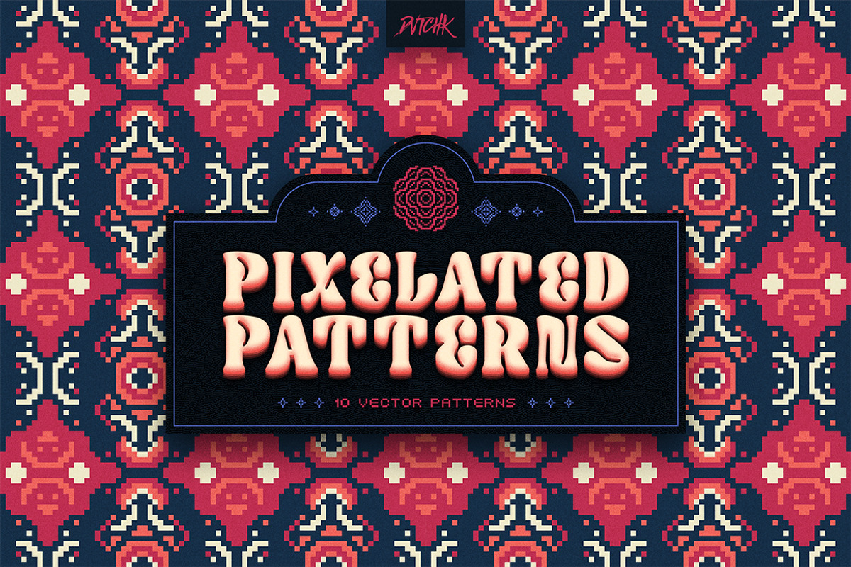 Pixel Mosaic Patterns | Vol. 05, a Pattern Graphic by dvtchk (Photo 10 of 10)
