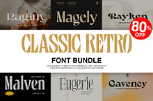 Classic Retro Font Bundle - 80% OFF
