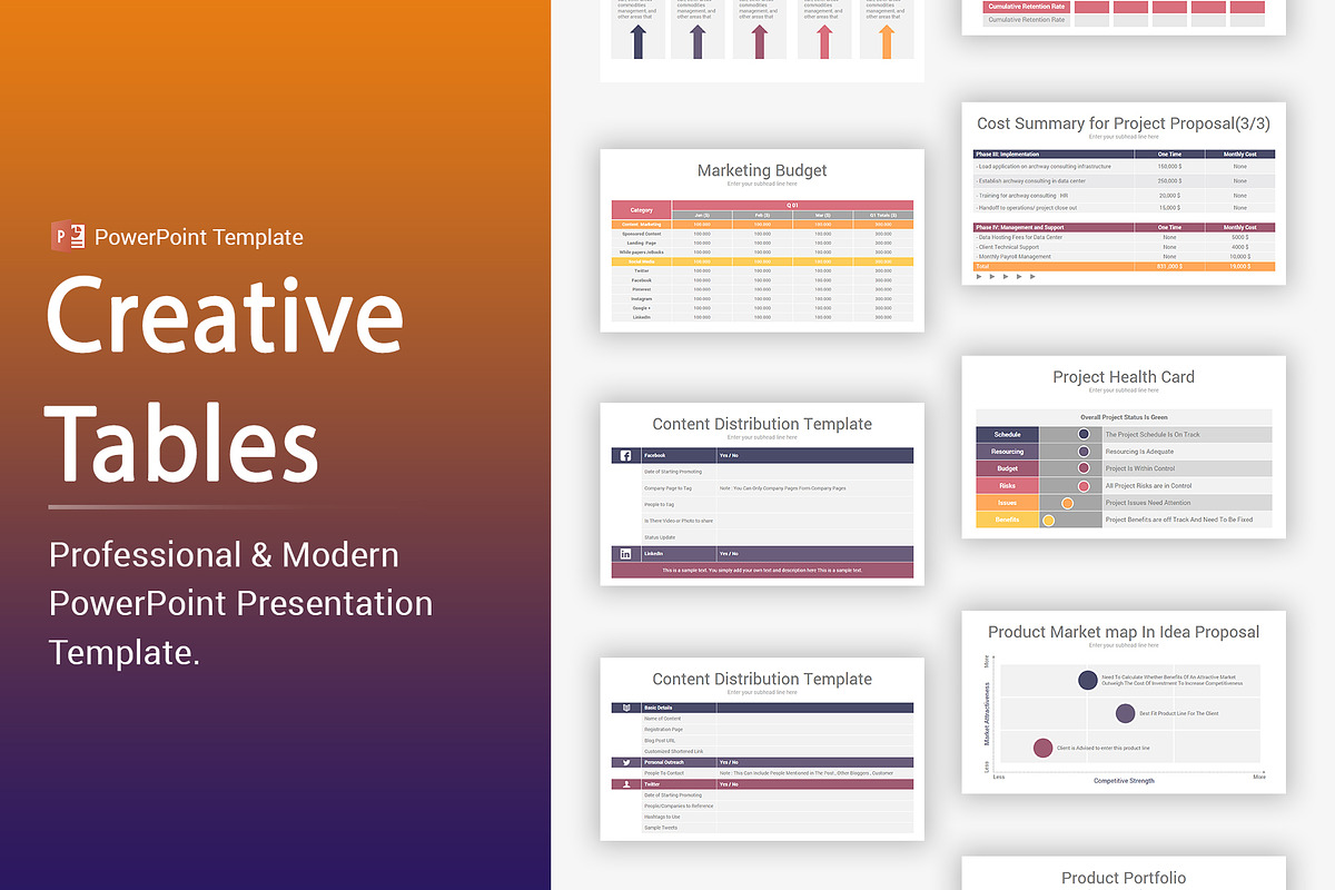 Creative Tables PowerPoint, a Presentation Template by OceanArt (Photo 1 of 29)