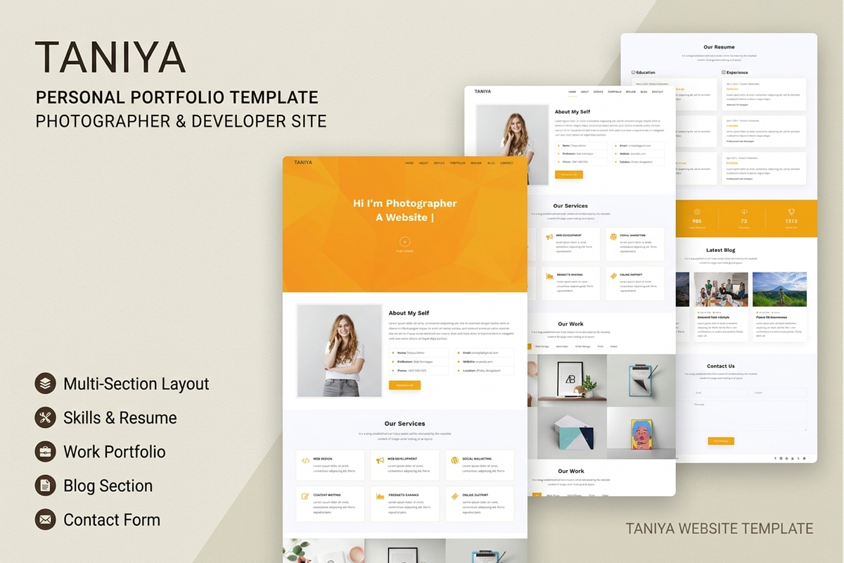 Developer Portfolio for Freelancers, a Bootstrap Template by Themeplaza (Photo 1 of 6)
