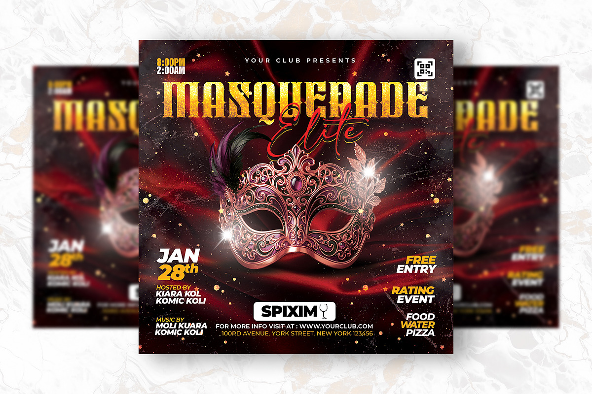 Mask Party Flyer Design Template, a Flyer Template by Shajib Shikder (Photo 2 of 2)