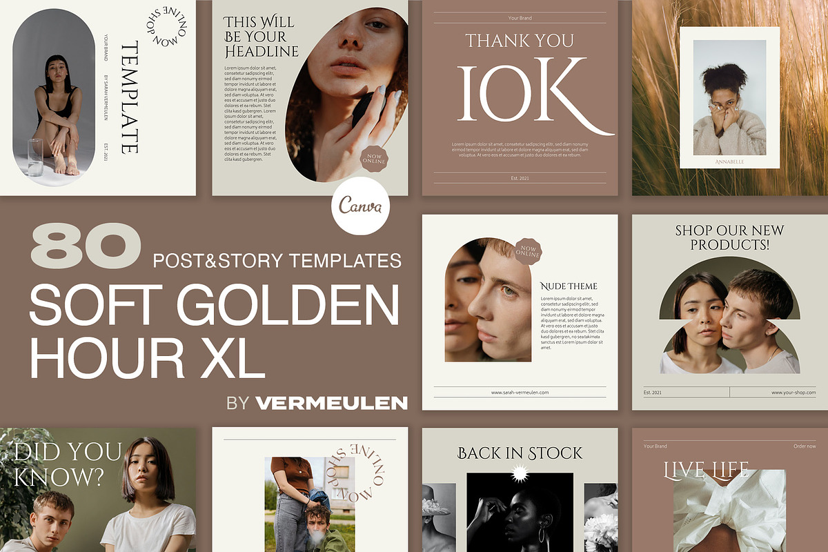 Instagram Social Media CANVA Nude, a Social Media Template by Vermeulen Design Studio (Photo 1 of 6)