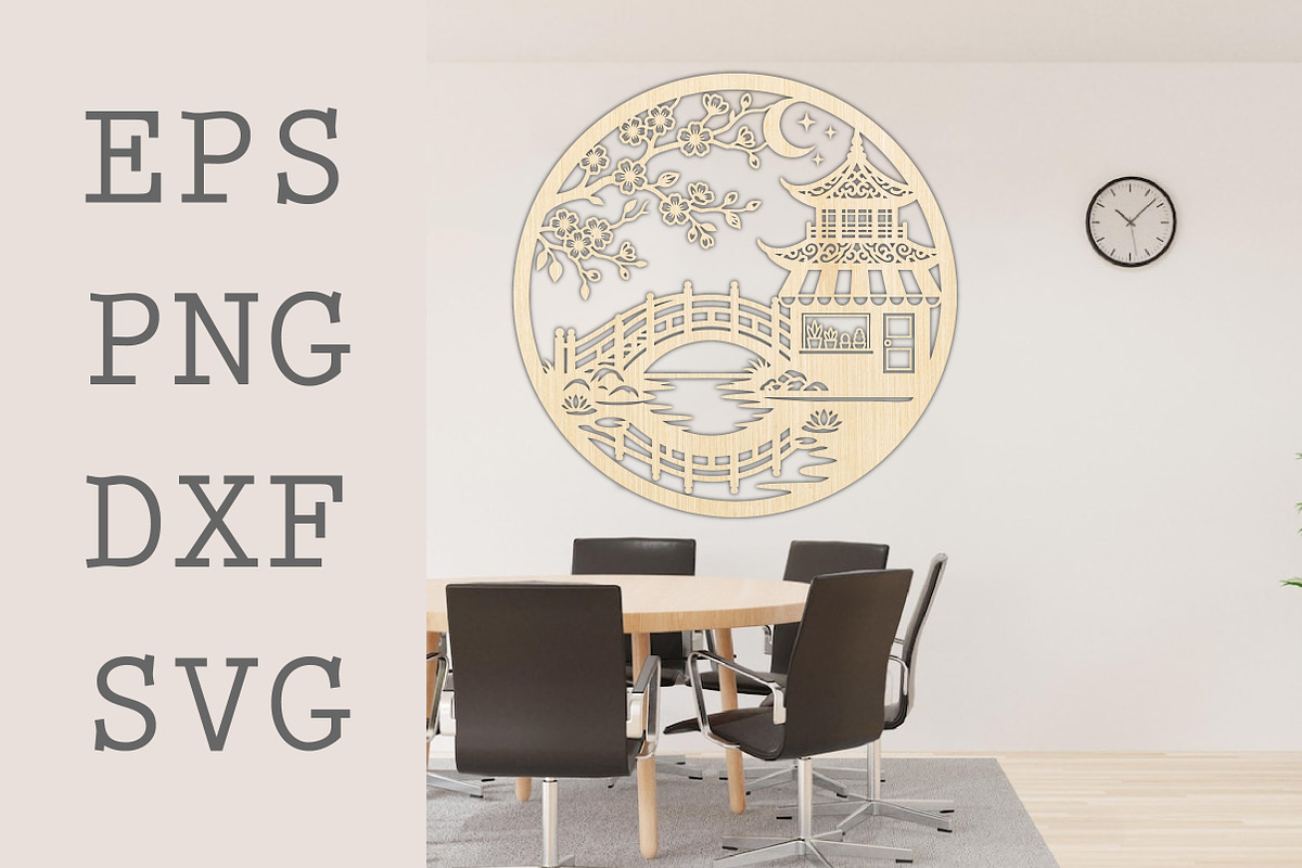 Japanese Bridge Wall Art SVG, a Texture Graphic by Libby Wishes (Photo 2 of 3)