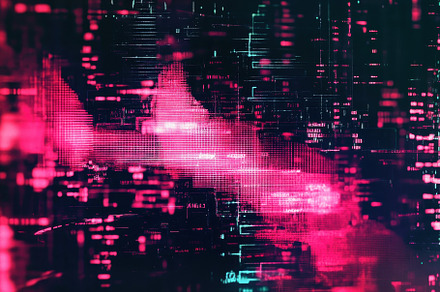 Digital glitch effect representing a, a Photo by Iftikhar Alam