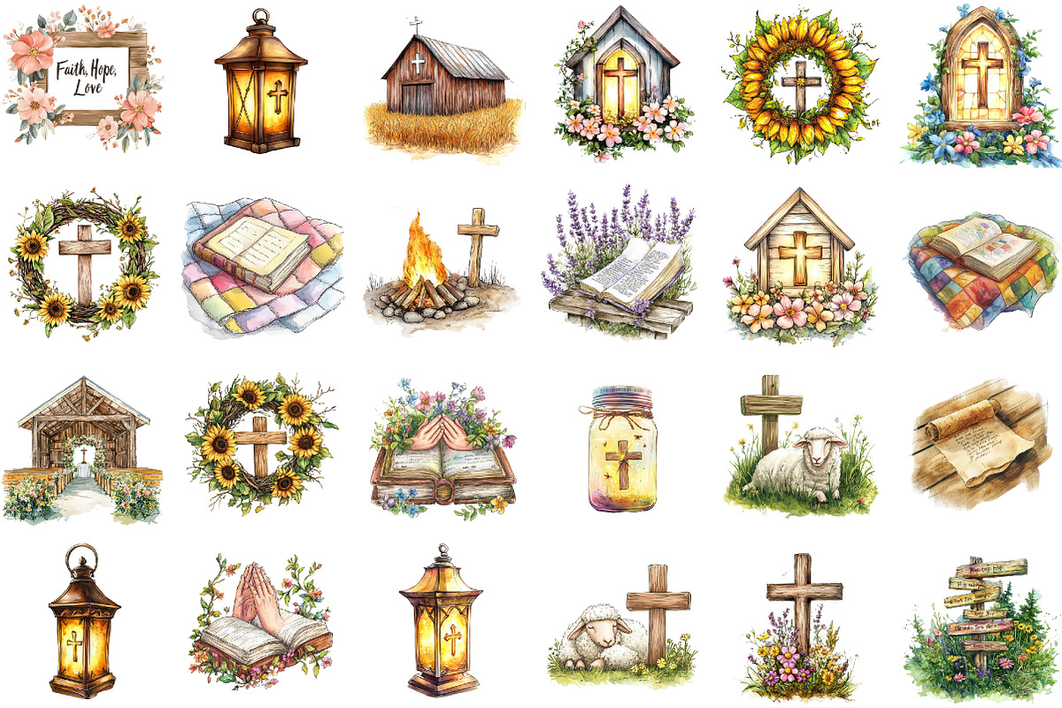 Christian Rustic Summer Clipart, an Illustration by Sublimation Artist (Photo 2 of 6)