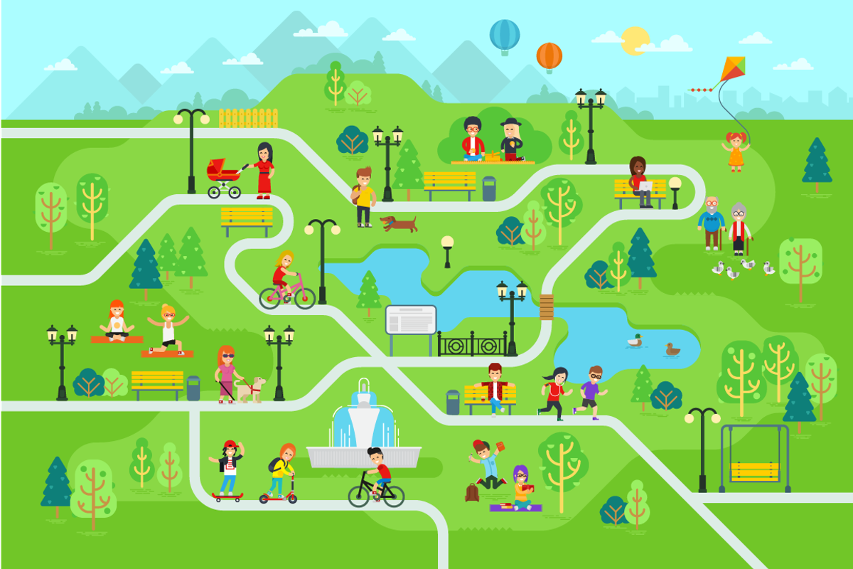 Park elements for map, flat vector, an Object Graphic by Bezvershenko (Photo 3 of 8)