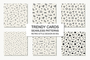 Trendy seamless hipster 90s patterns, a Pattern Graphic by ExpressShop