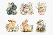 Flower bunny Watercolor Clipart, an Object Graphic by MyLittleMeow (Thumbnail 4 of 7)