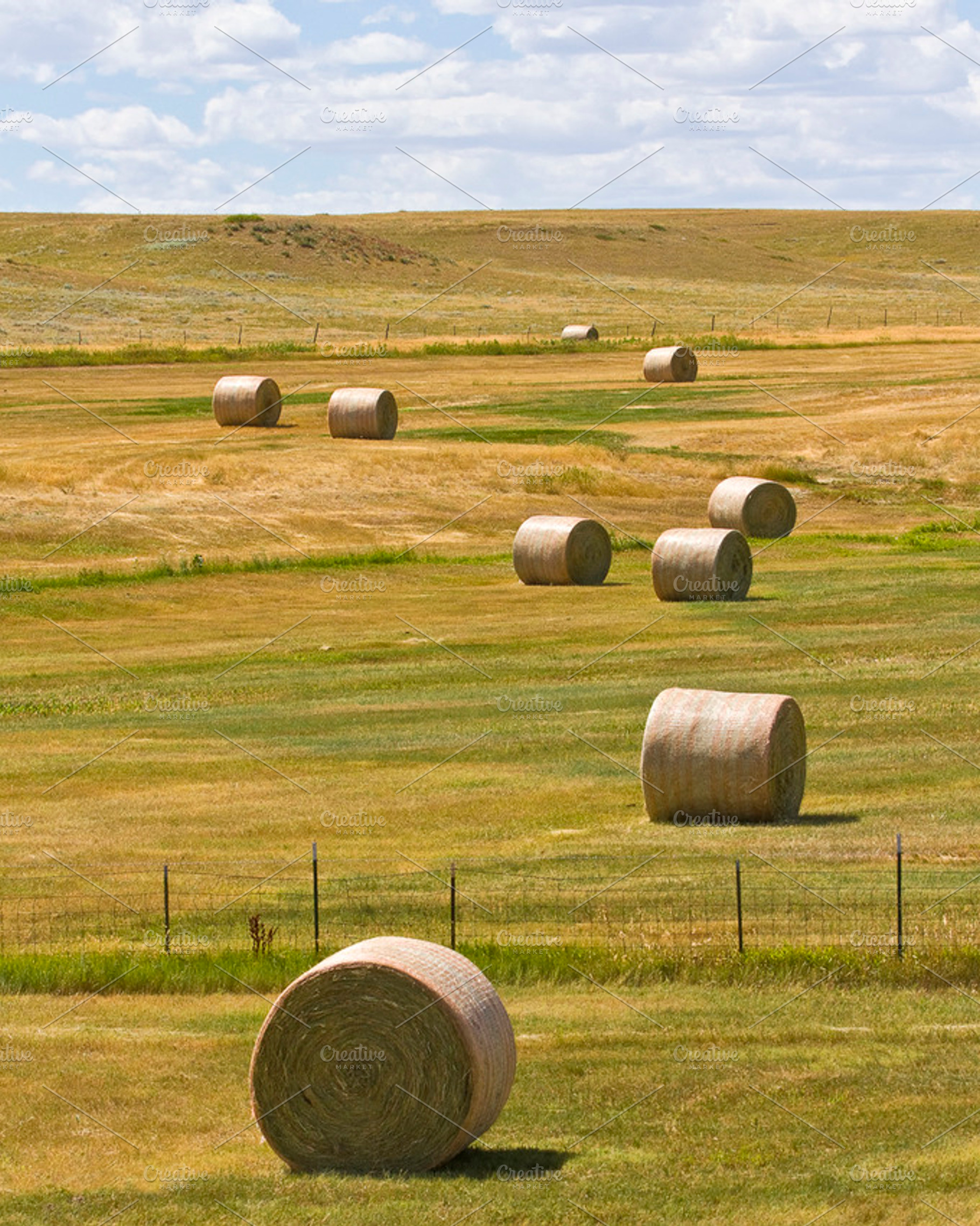 Large round bales of hay, an Abstract Photo by RodeoPixels WesternImage