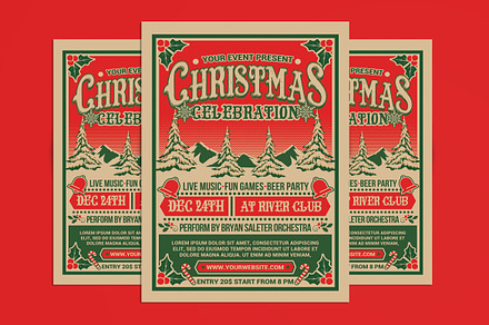 Christmas Celebrations Flyer, a Flyer Template by Muhamad Iqbal hidayat
