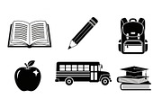 Back To School Silhouette Bundle, an Illustration by Designer_Momina (Thumbnail 22 of 51)