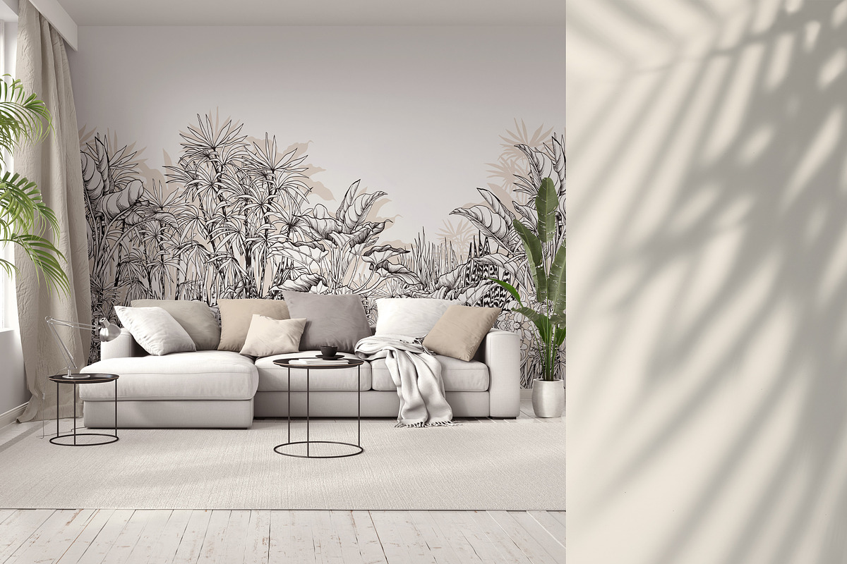 Tropical black& white plants, a Decorative Illustration by Jeanna Draw (Photo 16 of 17)