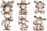 Whimsical Easter Donkey Clipart, an Illustration by Black Bird Studio (Thumbnail 4 of 6)
